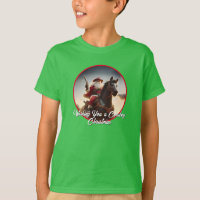 Gunslinger Santa Claus Riding Horse Christmas