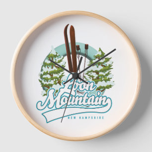 Gunstock Mountain New Hampshire ski poster Clock