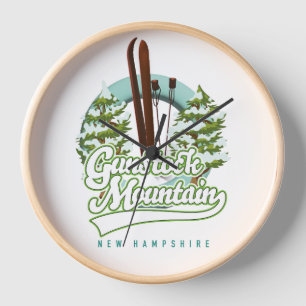 Gunstock Mountain New Hampshire ski poster Clock