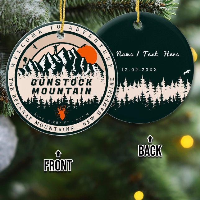 Gunstock Mountain NH - Hiking Skiing Souvenir Ceramic Tree Decoration (Creator Uploaded)