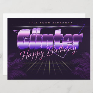 Günter Name First Name pura retro card Birthday