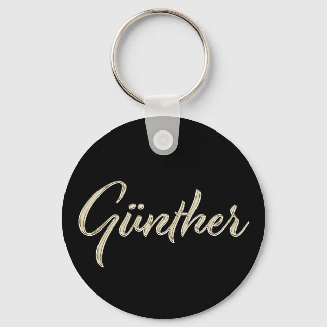 Günther Name whitegold Button Schlüsselanhänger Key Ring (Front)