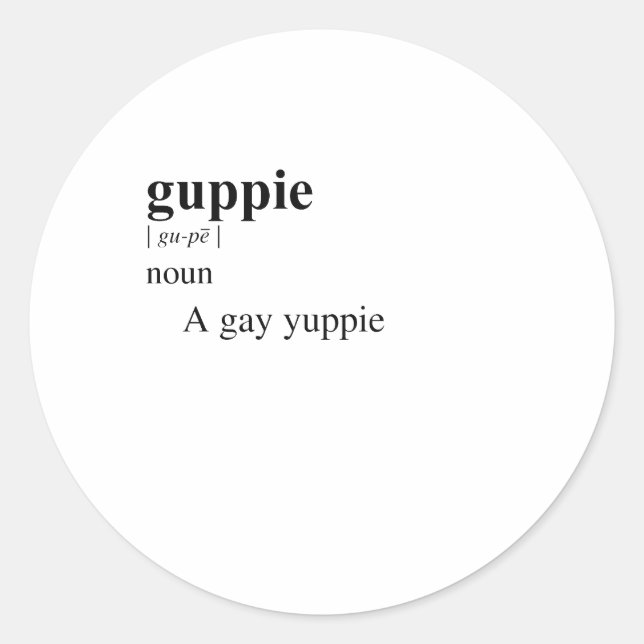 GUPPIE CLASSIC ROUND STICKER (Front)
