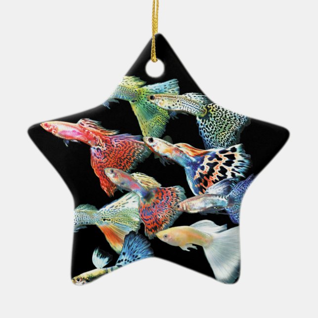 Guppies Ceramic Tree Decoration (Front)