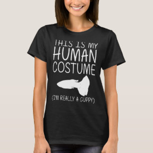 Guppy Easy Halloween Human Costume Rainbow fish Pe T-Shirt