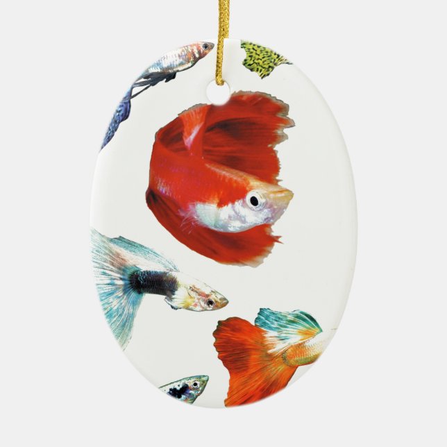 Guppy goods ceramic tree decoration (Front)