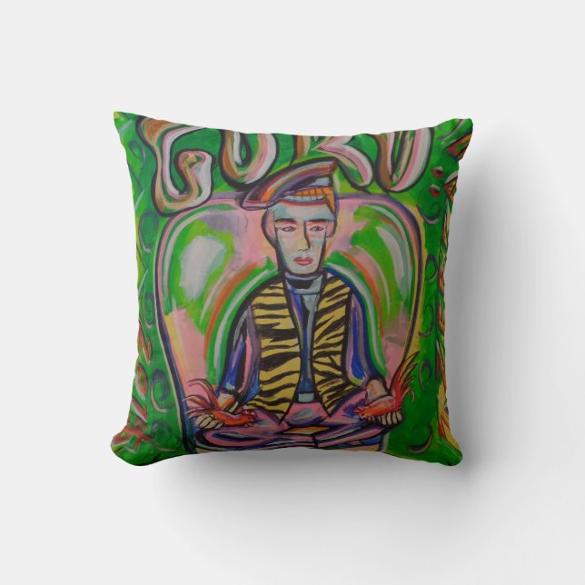 GURU Polyester Throw Pillow 16" x 16" by jzebraa (Front)