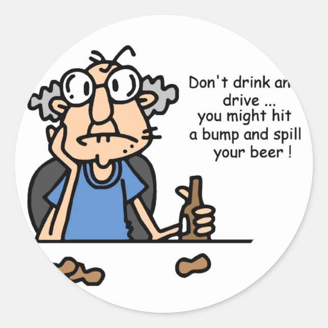 Gus on Drinking and Driving Classic Round Sticker (Front)