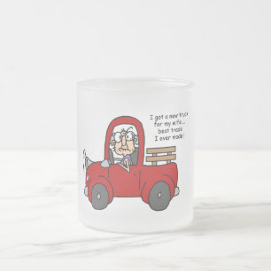 Gus on New Truck Tshirts and Gifts Frosted Glass Coffee Mug