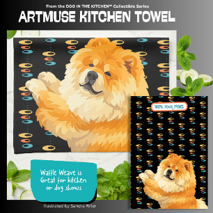 GUS red chow  - ArtMuse Kitchen Towels 