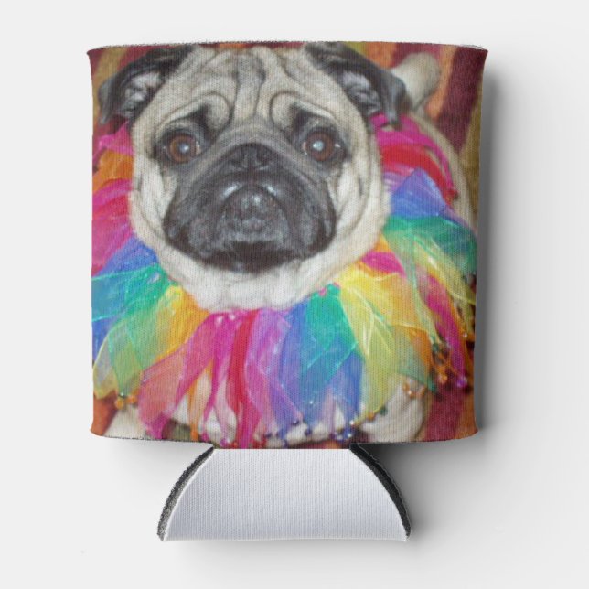 Gus the Pug Can Cooler (Front)