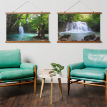 Gushing Relaxing Waterfall in Tropical Rainforest 