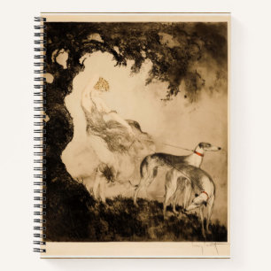 Gust of Wind by Louis Icart Notebook