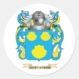 Gustafson Coat of Arms (Family Crest) Classic Round Sticker
