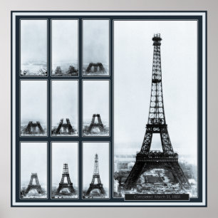 Gustav Eiffel's Tower Under Construction Poster