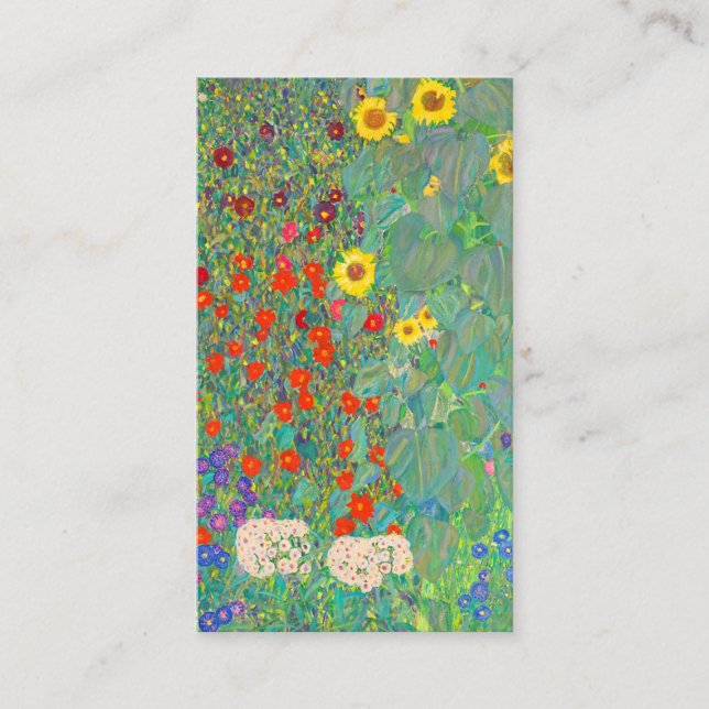 Gustav Klimt 1907,Farm Garden with Sunflowers. Business Card (Front)