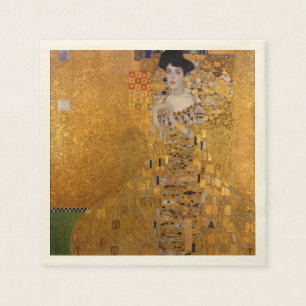 Gustav Klimt,Adele,Art nouveau,deco,gold,paintings Napkin