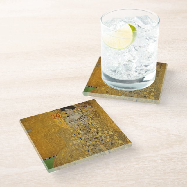 Gustav Klimt - Adele Bloch-Bauer I Glass Coaster (Angled)