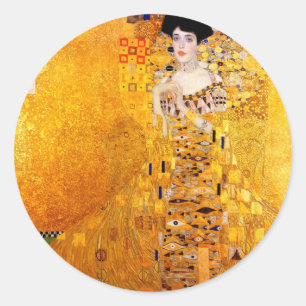 Gustav Klimt Adele Bloch-Bauer Vintage Art Nouveau Classic Round Sticker