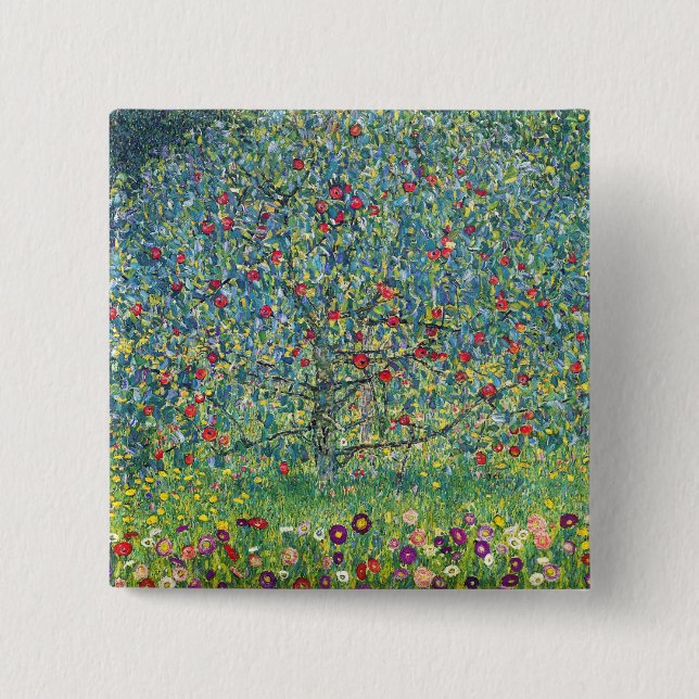 Gustav Klimt - Apple Tree 15 Cm Square Badge (Front)