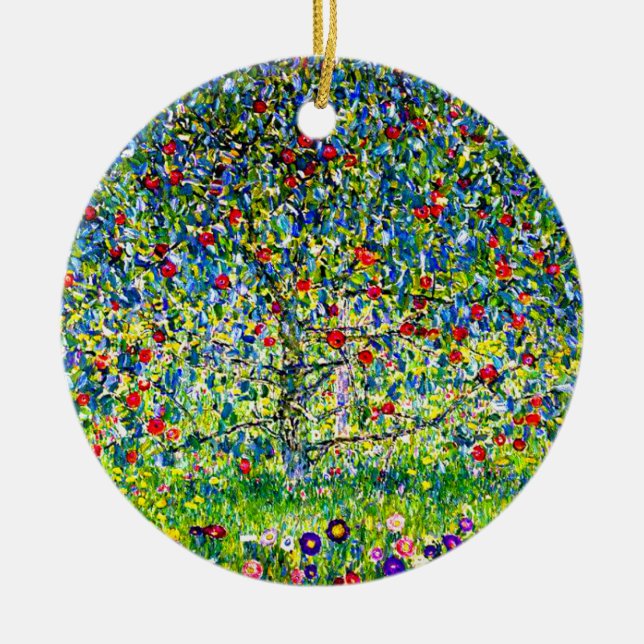 Gustav Klimt Apple Tree Ceramic Tree Decoration (Front)