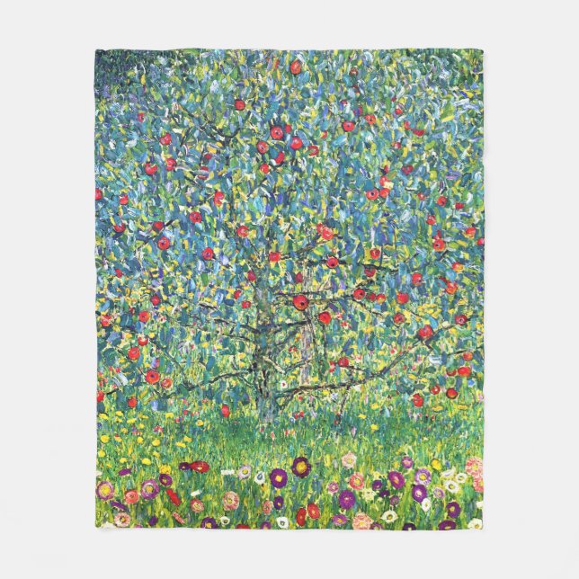 Gustav Klimt: Apple Tree Fleece Blanket (Front)