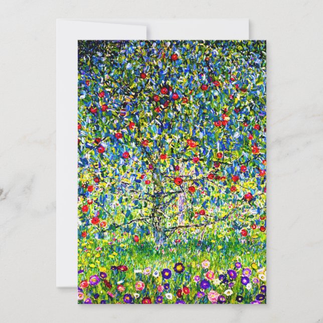 Gustav Klimt Apple Tree Invitation (Front)