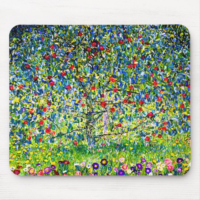 Gustav Klimt Apple Tree Mouse Pad (Front)