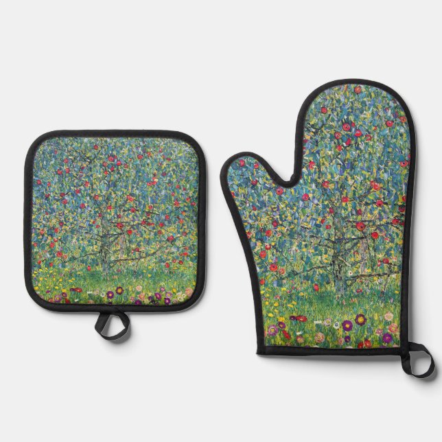 Gustav Klimt - Apple Tree Oven Mitt & Pot Holder Set (Front)