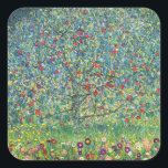 Gustav Klimt - Apple Tree Square Sticker<br><div class="desc">Apple Tree I - Gustav Klimt,  Oil on Canvas,  1907</div>