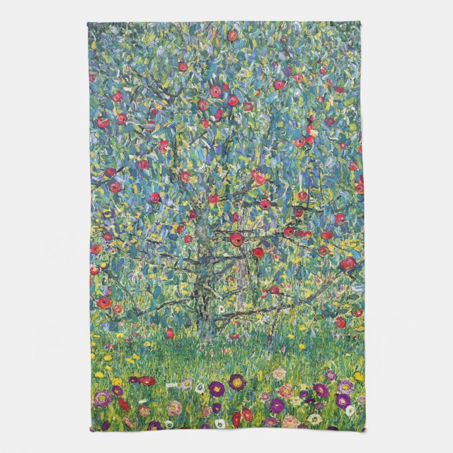 Gustav Klimt - Apple Tree Tea Towel (Vertical)