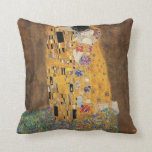 Gustav Klimt art cushion. The Kiss Cushion<br><div class="desc">Gustav Klimt art cushion. The Kiss.</div>