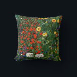 Gustav Klimt art - Farm Garden with Sunflowers Cushion<br><div class="desc">Gustav Klimt art - Farm Garden with Sunflowers throw pillow.</div>