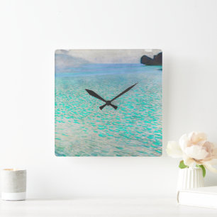 Gustav Klimt Attersee Fine Art Square Wall Clock