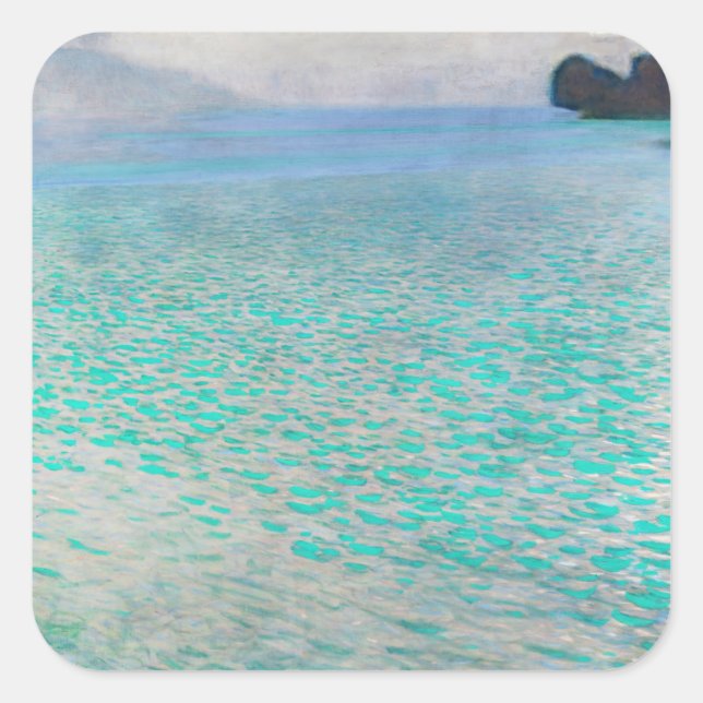 Gustav Klimt - Attersee Square Sticker (Front)