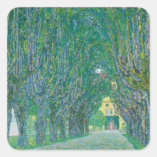 Gustav Klimt: Avenue of Schloss Kammer Park Square Sticker