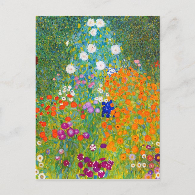 Gustav Klimt Bauerngarten Flower Garden Fine Art Postcard (Front)
