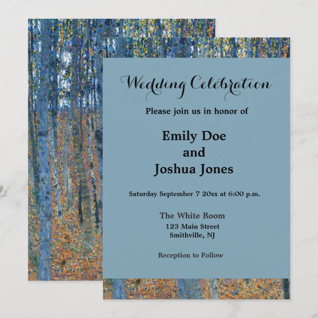 Gustav Klimt Beech Forest Vintage Fine Art Invitation (Front/Back)