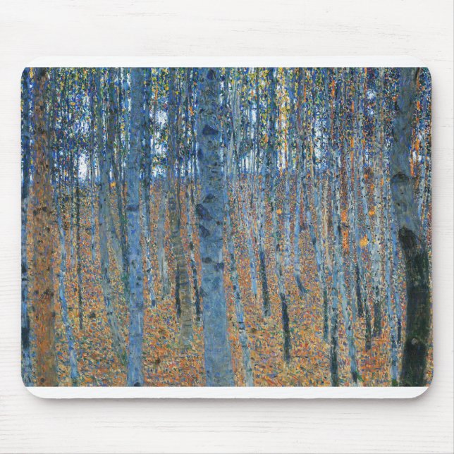 Gustav Klimt Beech Forest Vintage Fine Art Mouse Pad (Front)