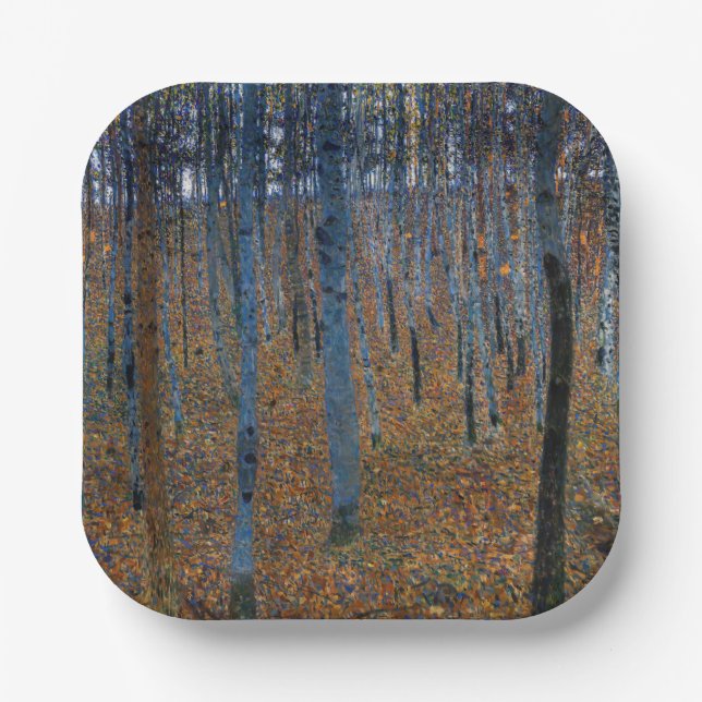 Gustav Klimt - Beech Grove I Paper Plate (Front)