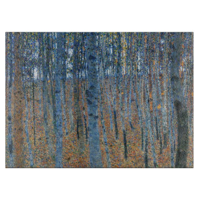 Gustav Klimt Beech Tree Forest Grove Cutting Board (Front)