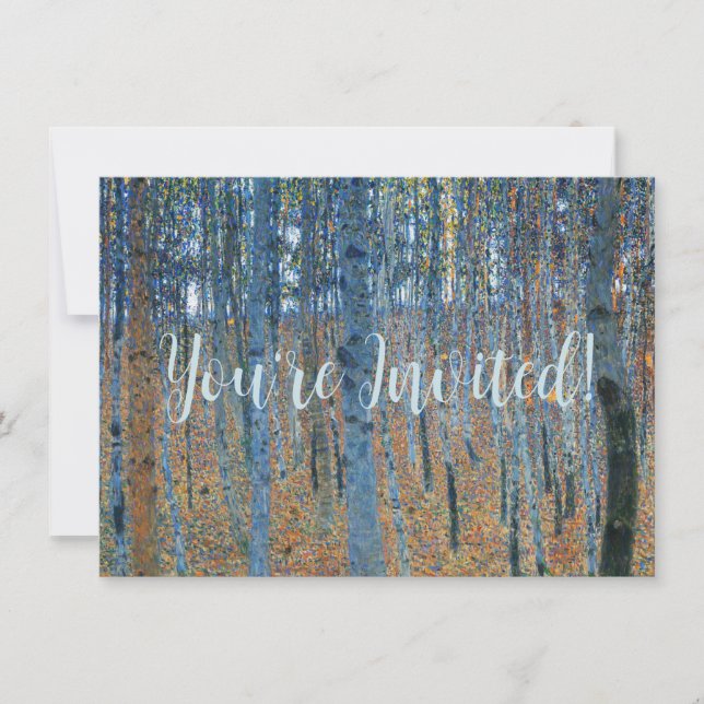 Gustav Klimt Beech Tree Forest Grove Invitation (Front)
