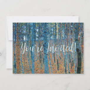 Gustav Klimt Beech Tree Forest Grove Invitation