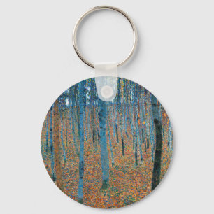 Gustav Klimt Beech Tree Forest Grove Key Ring
