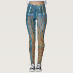Gustav Klimt Beech Tree Forest Grove Leggings<br><div class="desc">This is based on classic nature painting artworks by Gustav Klimt, Beech Grove 1, 1902. The artwork portrays a dense forest of tall, slender birch trees, with pale trunks marked by dark, vertical lines. The foliage is depicted in shades of blue, green, and yellow, adding a sense of depth and...</div>