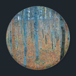 Gustav Klimt Beech Tree Forest Grove Magnet<br><div class="desc">This is based on classic nature painting artworks by Gustav Klimt, Beech Grove 1, 1902. The artwork portrays a dense forest of tall, slender birch trees, with pale trunks marked by dark, vertical lines. The foliage is depicted in shades of blue, green, and yellow, adding a sense of depth and...</div>