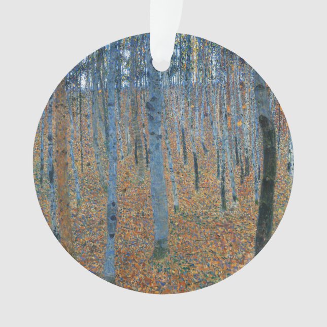 Gustav Klimt Beech Tree Forest Grove Ornament (Front)
