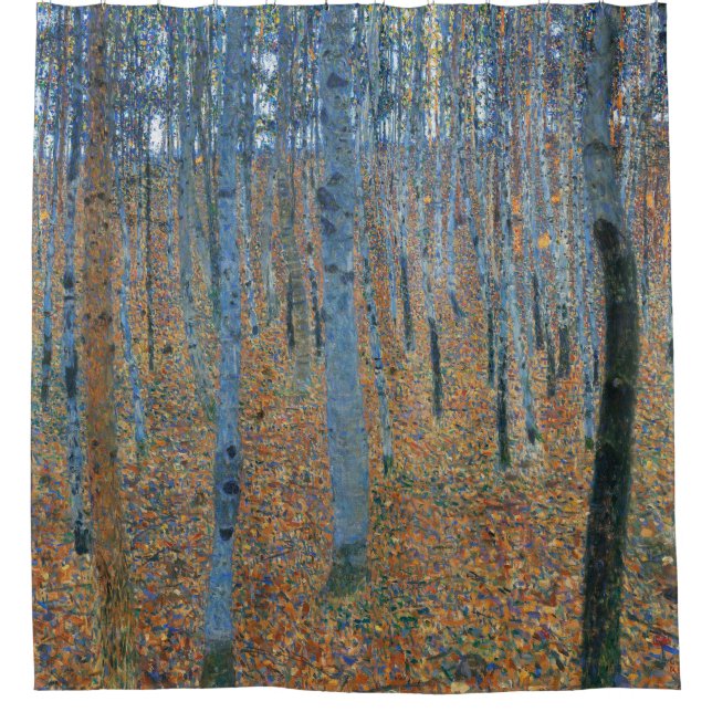 Gustav Klimt Beech Tree Forest Grove Shower Curtain (Front)