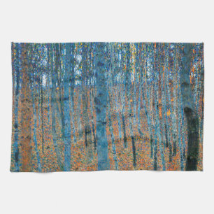 Gustav Klimt Beech Tree Forest Grove Tea Towel