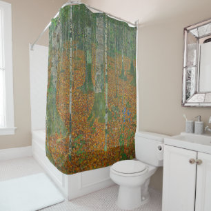 Gustav Klimt - Birch Forest Fine Art Shower Curtain